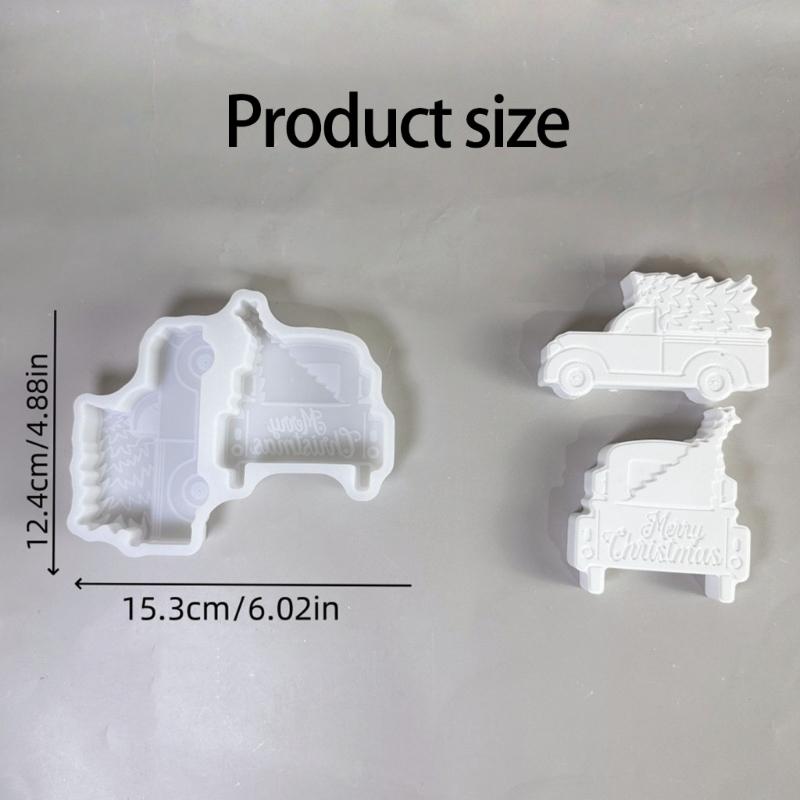 Christmas Tree Car Silicone Molds Holiday Candle Silicones Mould for Making Candle Soap Chocolate Festival Decoration