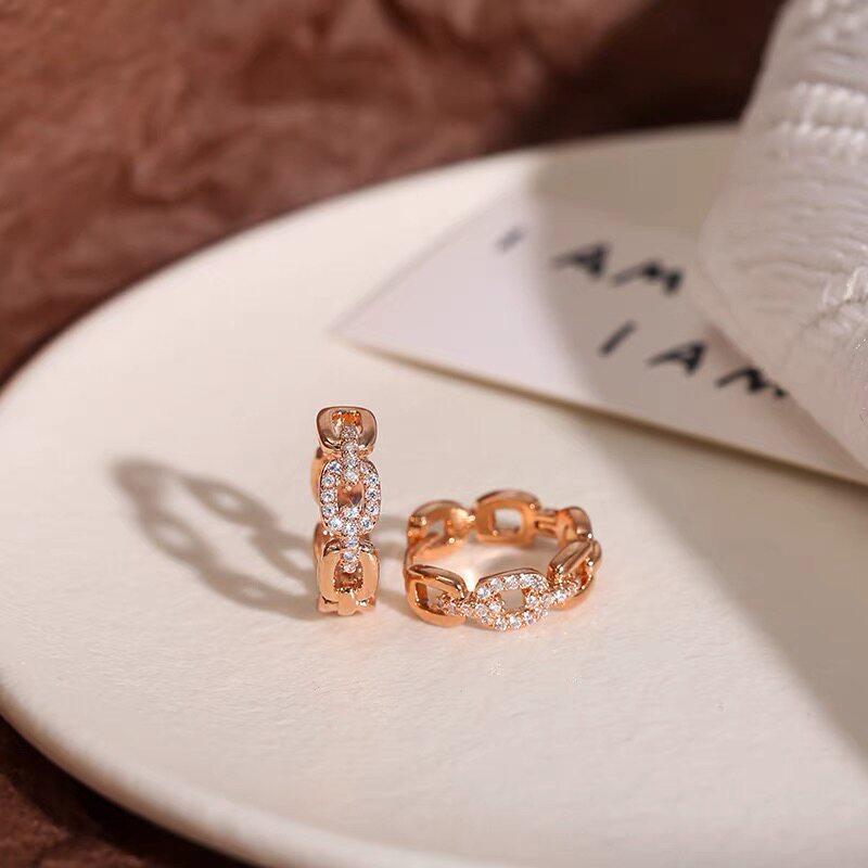 Sterling Silver Needle Niche Ear Buckle 2026 New Fashionable Exquisite Small Chain Earrings Women's High-end Zircon Earrings