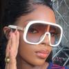 Fashion UV400 Sunglasses One-Piece Large Frame High-End Sun Protection for Women Trendy Personality
