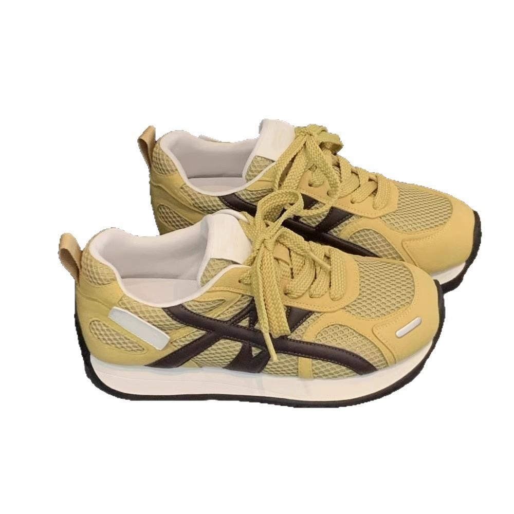 Lightweight Soft-soled Small Moral Training Shoes for Women's 2025 Spring and Summer New Leisure Student Lace-up Sports Forrest Gump Shoes