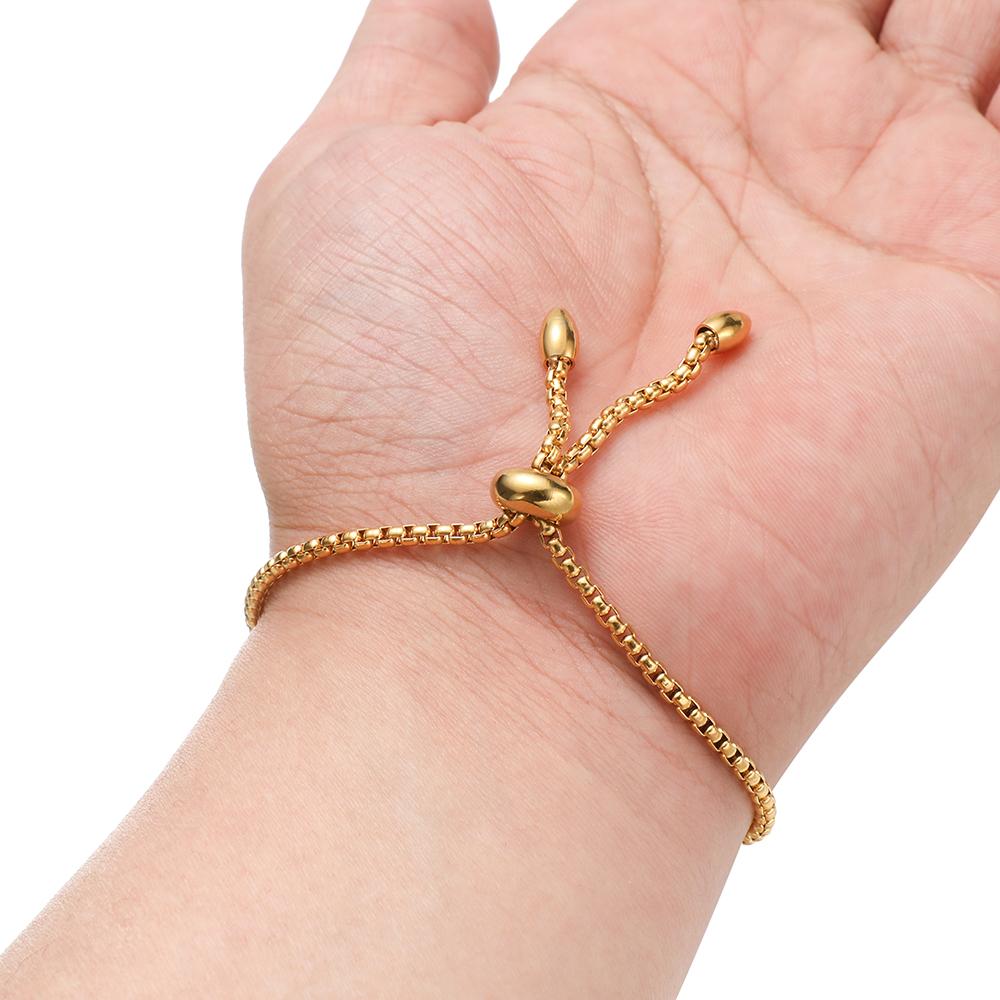 3pcs Stainless Steel Box Chain Adjustable Bracelet Connectors for DIY Bracelets Charms Accessories Jewelry Making Findings