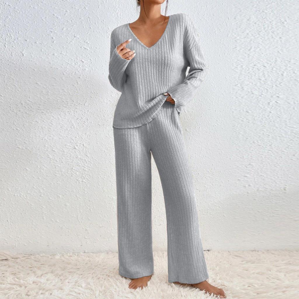 2025 Autumn/Winter Women's Wide-Leg Tracksuit: Casual Long-Sleeve Two-Piece Set for Commuting & Multi-Occasion Wear