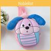 Kids Single Cartoon Shoulder Chest Bag With Cute Dog Print And Plush Ear Design