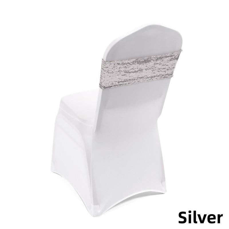 

Новые 50/10 шт. блестящие пояса для стульев, чехлы для свадебных украшений, бантов, вечеринок, дней рождения, приемов, домашнего декора, эластичные ленты для стульев 10 pcs