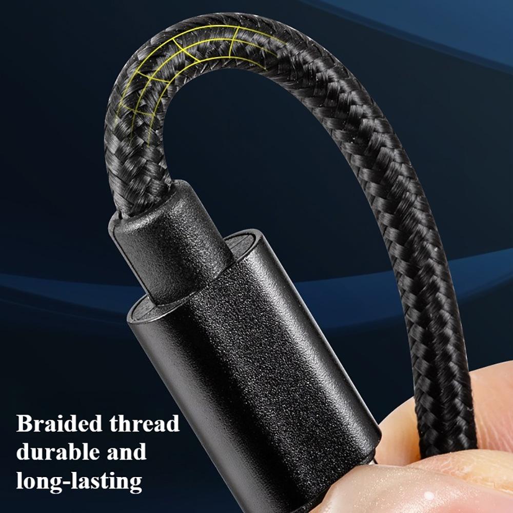66W USB C To Type C Nylon Braided Data Cables PD Fast Charging Cords for iPhone16 Pro Samsung S24 Xiaomi 1/2/3m Charging Cable