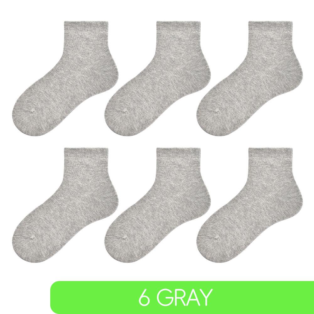 Children Boys Girls Cotton Above Ankle Sport Socks Soft Sweat Plain Stitch Athletic Spring Autumn Winter White Rray Black