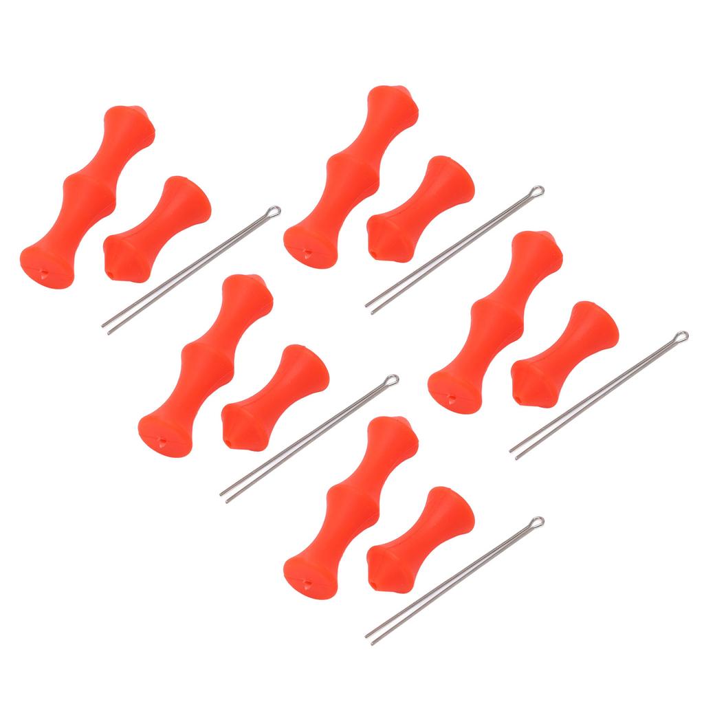 5 Sets Bowstring Tabs Guard Soft Silicone Archery Fingers Protector with Mounting Pin for Outdoor Shooting