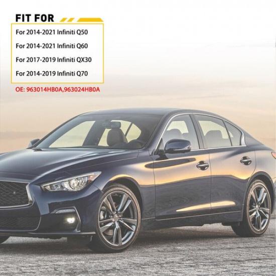 for Infiniti Q50 Q60 Glossy Black Rearview Mirror Cover Caps M3 Style 2014~2021