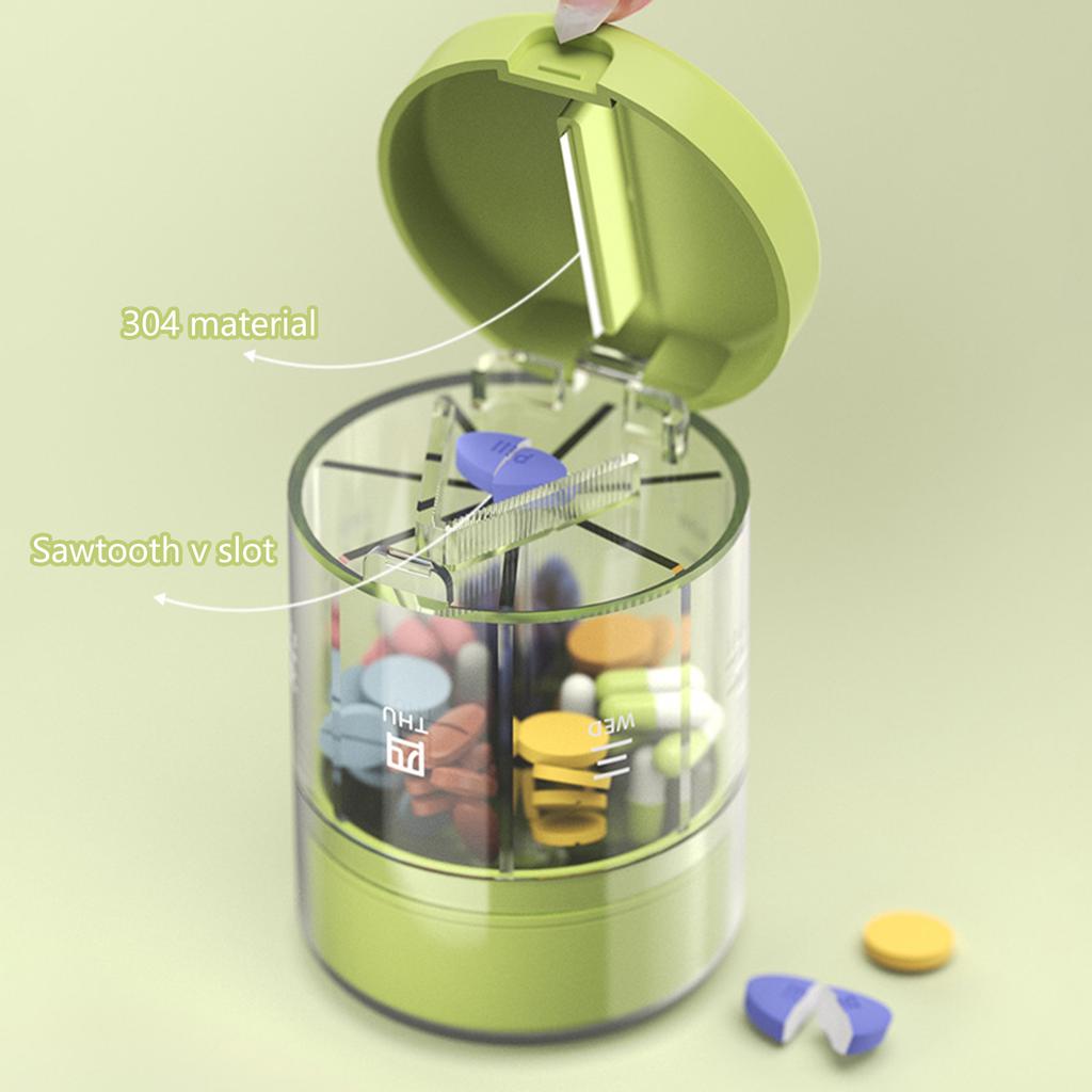 7 Tage Wöchentliche Pillendose Tablettenhalter Medikamentenaufbewahrungsbehälter Tragbarer Kapsel-Pillenbox-Organizer für Fischöl Vitamine