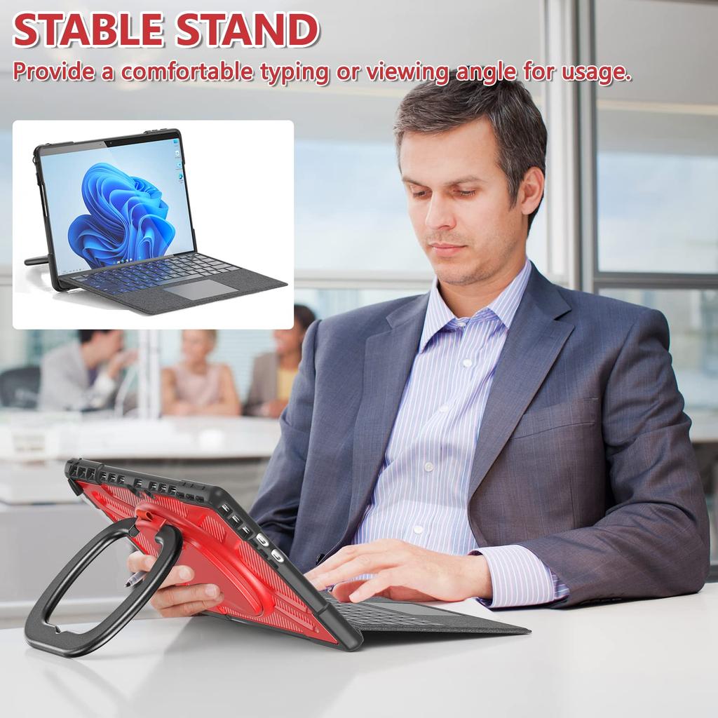 Surface Go Rotating Microsoft Surface Go Go Go Go Stylish Protective Case for Surface Go Hand Strong Impact Red Go4, Go3, Go2, Case, Shockproof, 360°