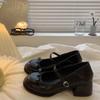 Japanese Mary Jane small leather shoes female sweet girl cute round head small leather shoes thick sole height small women's single shoes