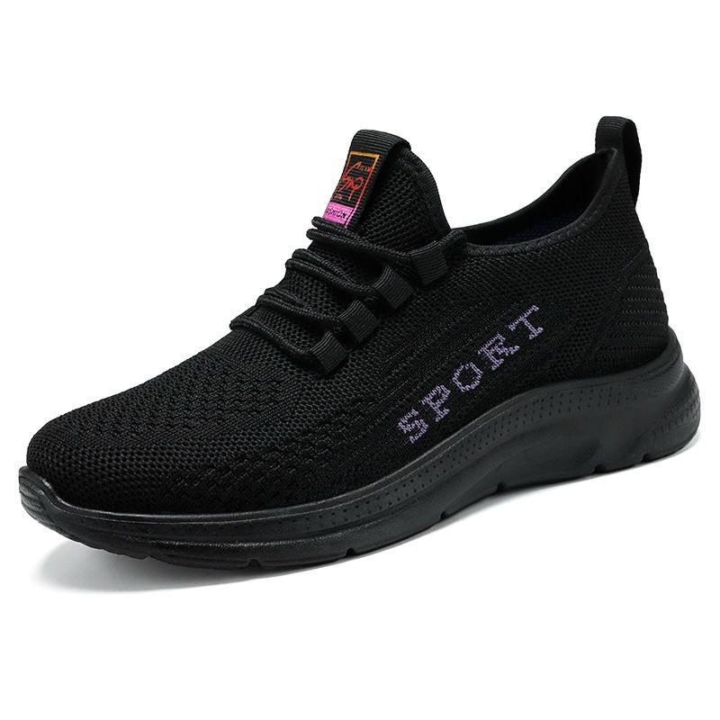 Damen Plus Size Strick-Mesh Freizeit-Sneaker, Leichte Atmungsaktive Sportschuhe