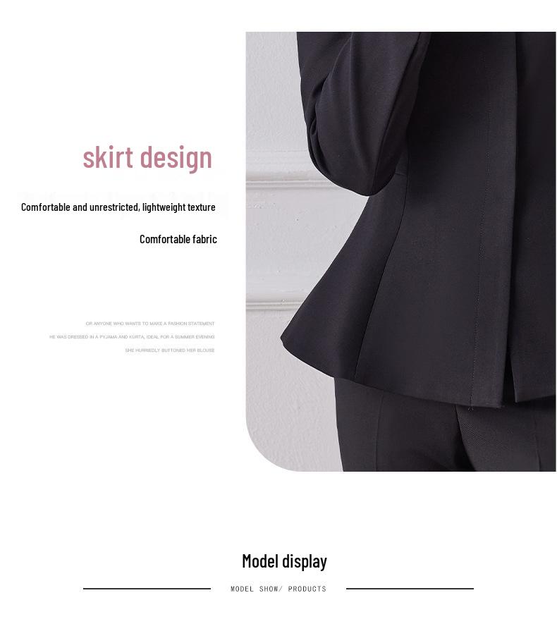Women's Dark Blue Professional Suit - Spring/Summer Hotel Manager Reception Uniform