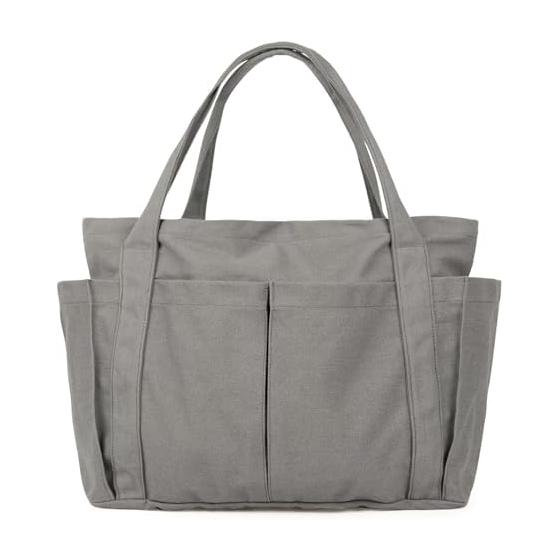 

[imeetu] Tote Bag, Mother s Bag, Canvas Tote, Women s, Men s, Shoulder Bag, Grocery, School, Canvas, Large Capacity, Multifunctional, Plain (Large