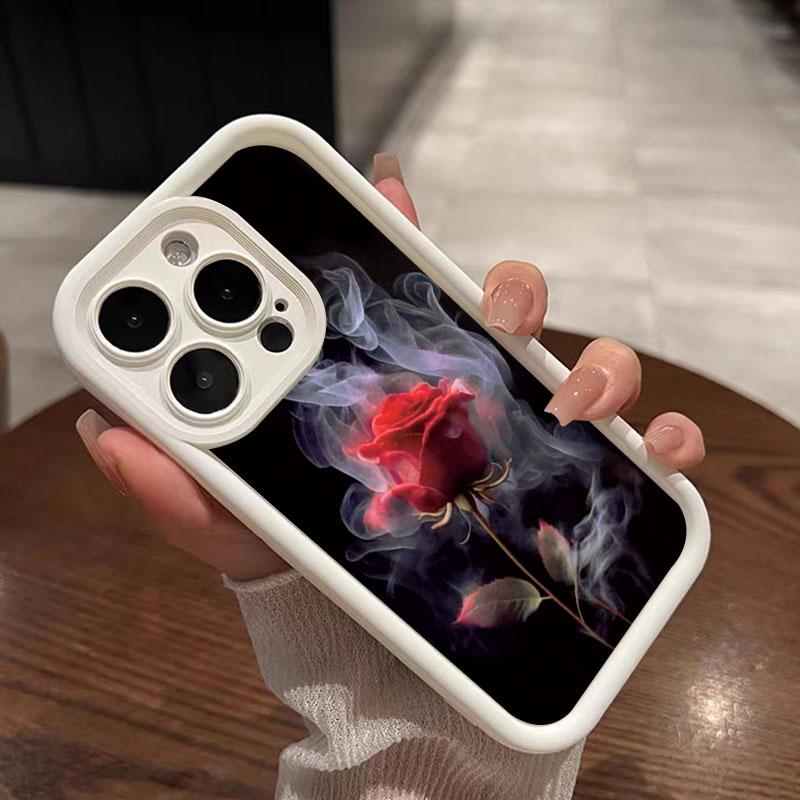 Flower Minimalist Dark Theme Rose Phone Case For Xiaomi 14T 13T 12T Pro 11 Lite 5G 14 13 12 Shockproof Matte Soft Silicone Cover