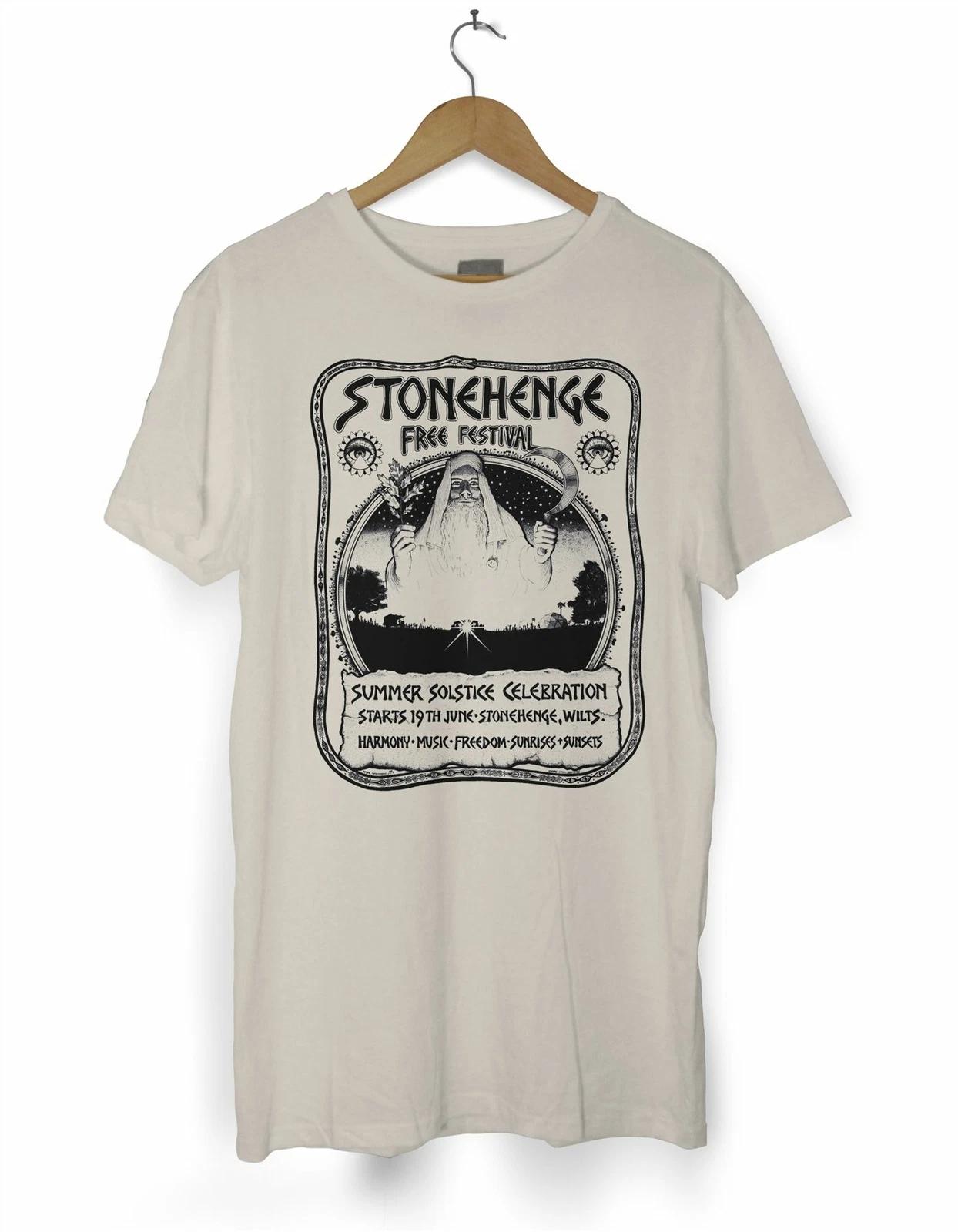 Stonehenge Free Festival Men s T Shirt - Druid Hawkwind Hippie Gong S