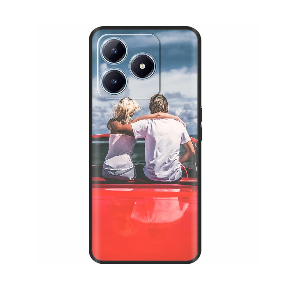 Case For Realme C63 Soft TPU Black Silicone Back Cover For RealmeC63 Cases Cute Protective Shell Painted Colorful Bumper Coque