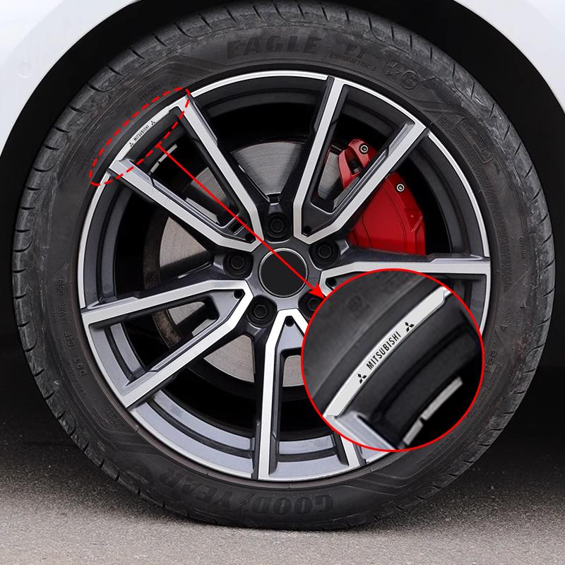 Car Logo Aluminum Stickers Car Wheel Hub Decoration For Mitsubishi Lancer 9 10 Outlander 3 Pajero ASX L200 Xpander Colt RalliArt