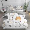 Cartoon Bedding Set Cute Cats Printed 3D Duvet Cover Set Twin Full Queen King Double Sizes Pillowcase Bedclothes Soft Polyester