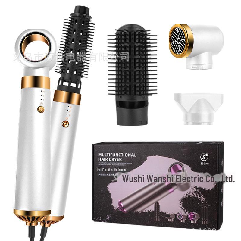 5-in-1 Hot Air Comb: Hair Straightener, Automatic Curling Iron & Large Curling Tool
