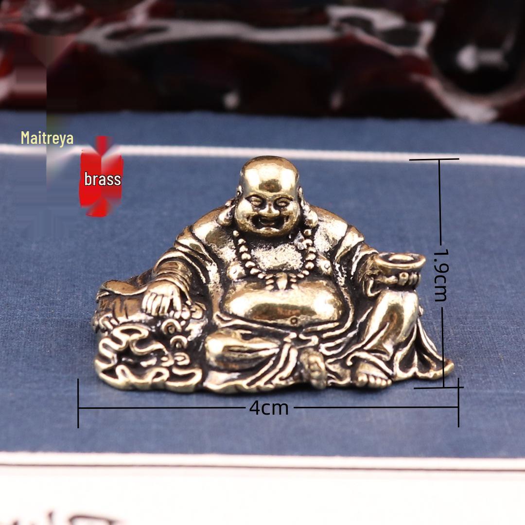 

Solid Brass Buddha Trio: Smiling Maitreya, Mahavairocana, and Shakyamuni Home Decoration Ornament