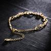 Women Chic Spiral Zircon Bracelet Simple Leisure Copper Hand Chain