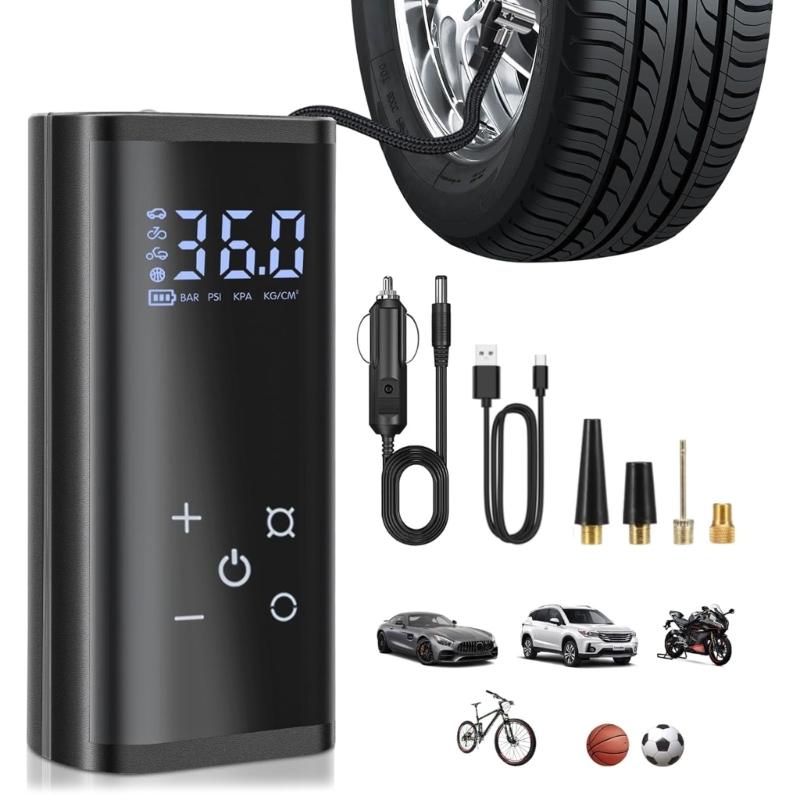 Rechargeable 120PSI Portable Air Pumps Multifunction Electric Pump for Bicycles Car Motorcycles & Inflatable Equipment
