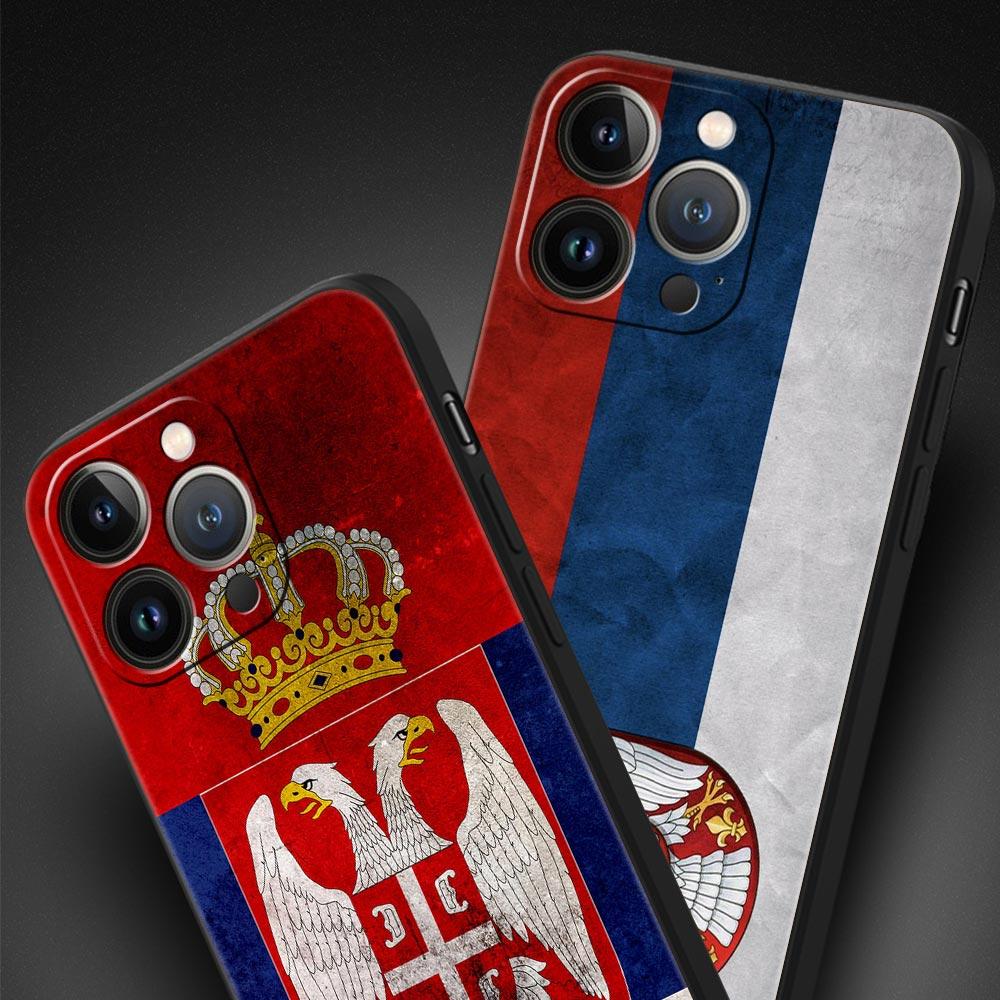 Serbia Flag Badge Phone Case For iPhone 16e 15 14 13 12 11 Pro Max XS X XR SE 7 8 Plus Shell iPhone 16 Soft TPU Cover