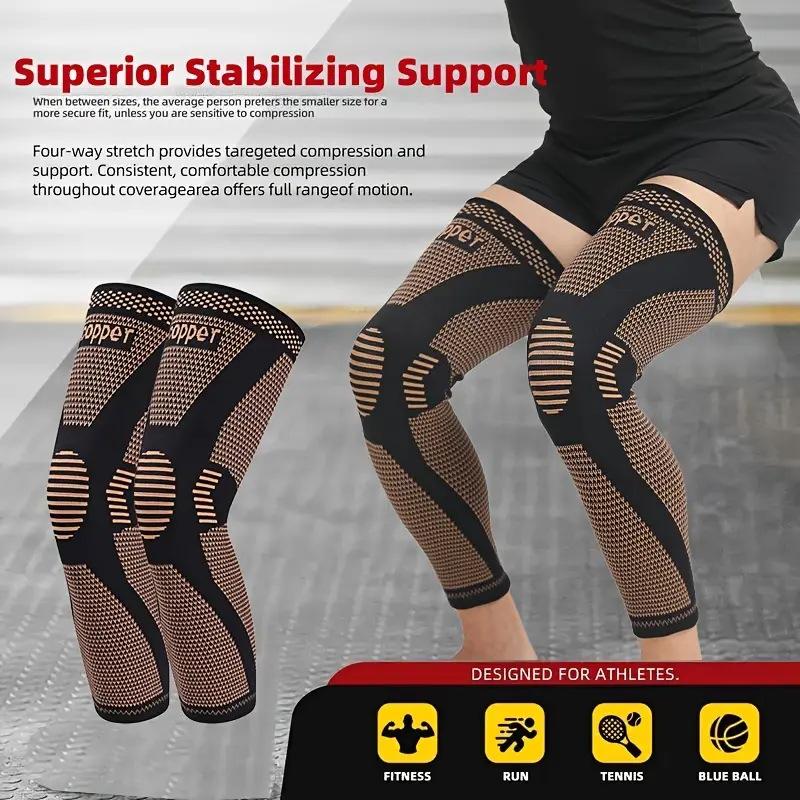 Copper Ion Knee Pads Fiber Knitted for Running Riding Pressurized Support Knee Protection Long Lasting Comfort