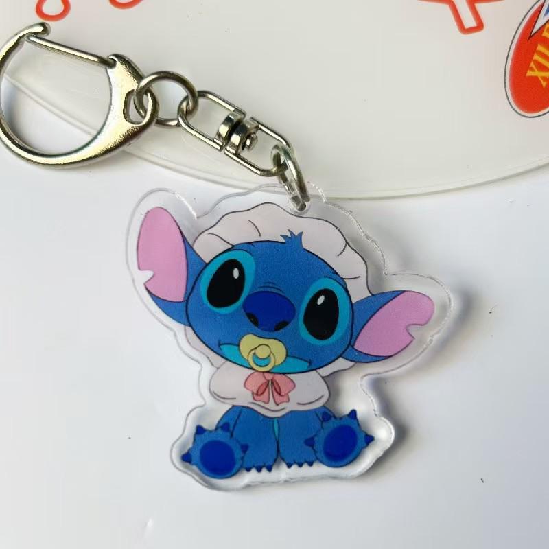 Star Baby Cartoon Stitch Pendant Keychain - Cute Acrylic Ornament for Students & Couples