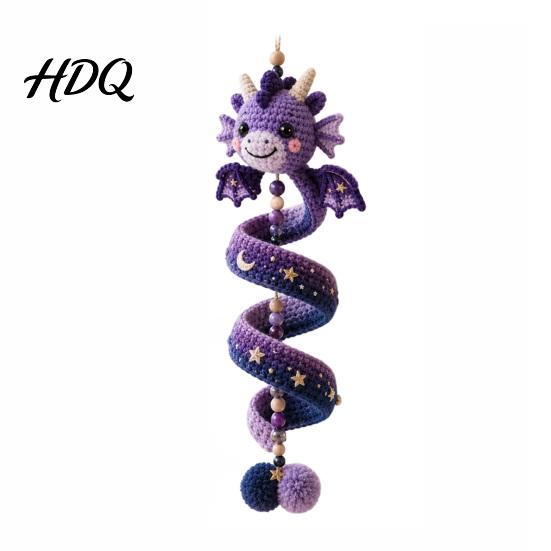 Handgefertigte Drachenskulptur DIY Spiral-Hängeornament-Set Einfache Montage Dekorative Kunsthandwerk Dekoration Handgefertigtes Häkelset für Zuhause Klassenzimmer