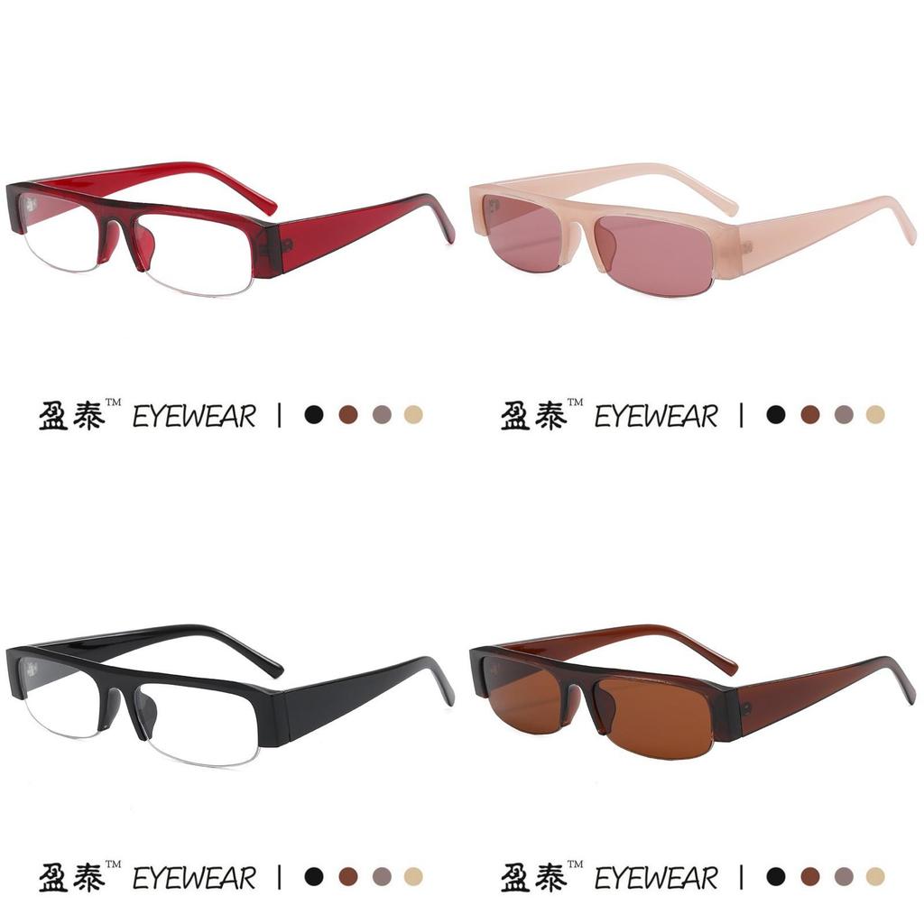 Vintage Half Frame Glasses For Men And Women With Uv400 Protection Stylish Eyewear For Casual And Fashion Use