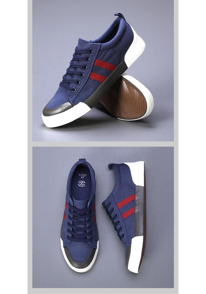 Men's Trendy 2026 Spring Low-Top Breathable Canvas Skate Shoes - Korean Style Casual Flats