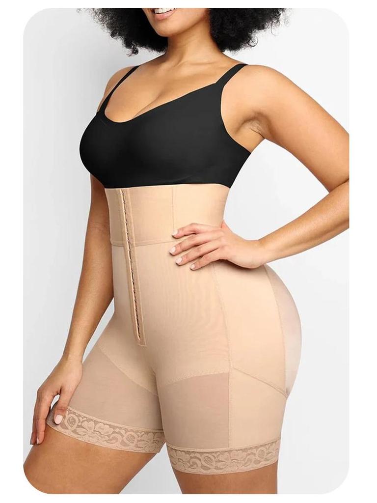 High-Waisted Body Sculpting Plus Size Waist Cincher with Tummy Control & Butt Lift Elastic Shaping Pants.