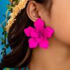 European & American Retro Pink Flower Stud Earrings for Parties
