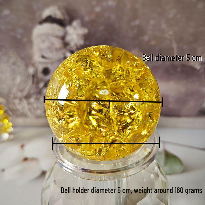 5CM Non-Fading True Color Ice Crackle Crystal Ball - Feng Shui Pond Rotating Water Feature Accessory