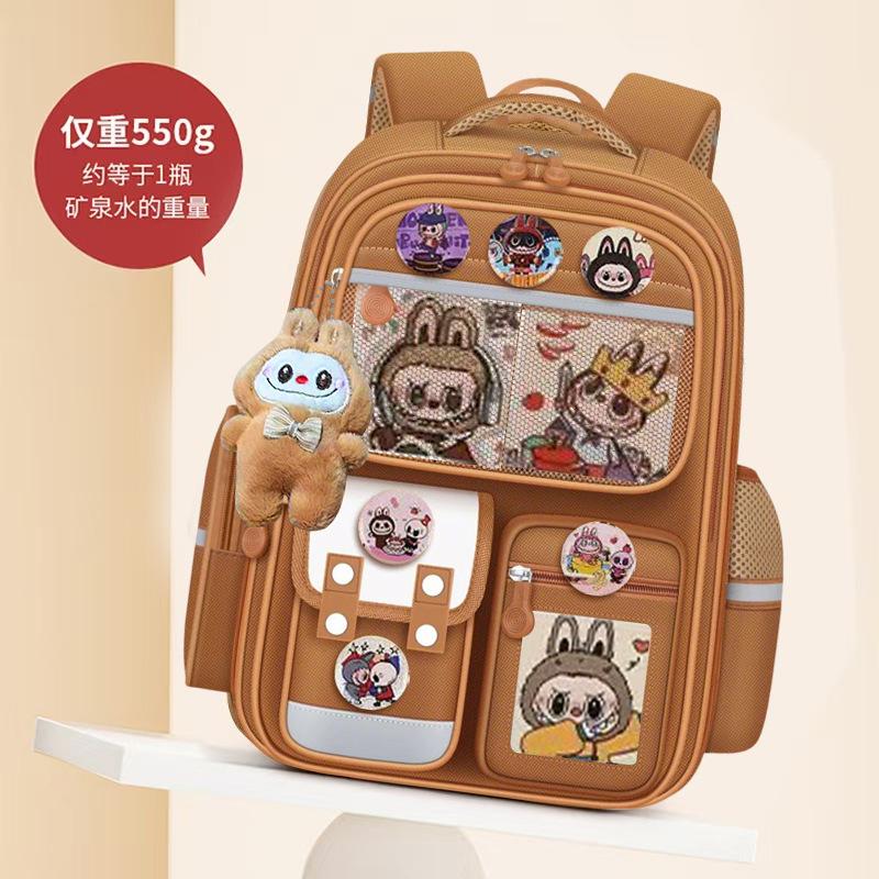 Schultasche für Grundschüler, weibliche Lastreduzierung, Klassen eins, zwei, drei bis sechs, niedliche Kinder mit großem Fassungsvermögen