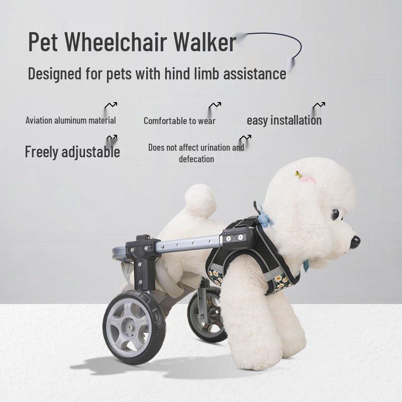 New Lightweight Adjustable Pet Wheelchair for Dogs and Cats - Hind Limb Support Upgrade