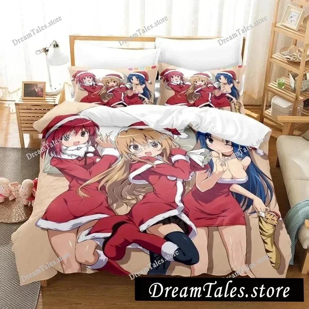 Toradora New Bedding Set Cartoon Anime Adult Kid Bedroom Duvet Cover Sets 3D Kawaii Girls Roupa De Cama Casal
