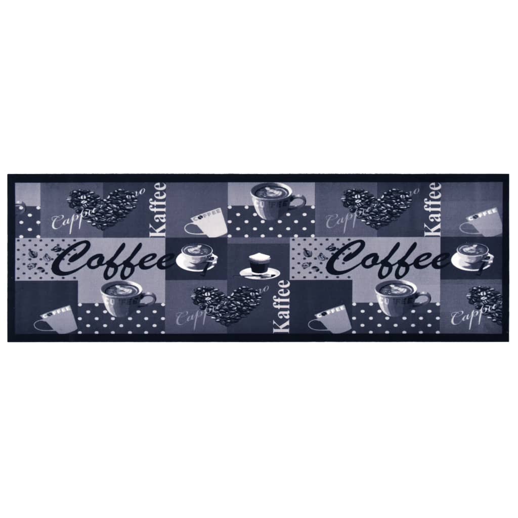 vidaXL Küchenbodenmatte Waschbar Kaffee Blau 45x150 cm blau