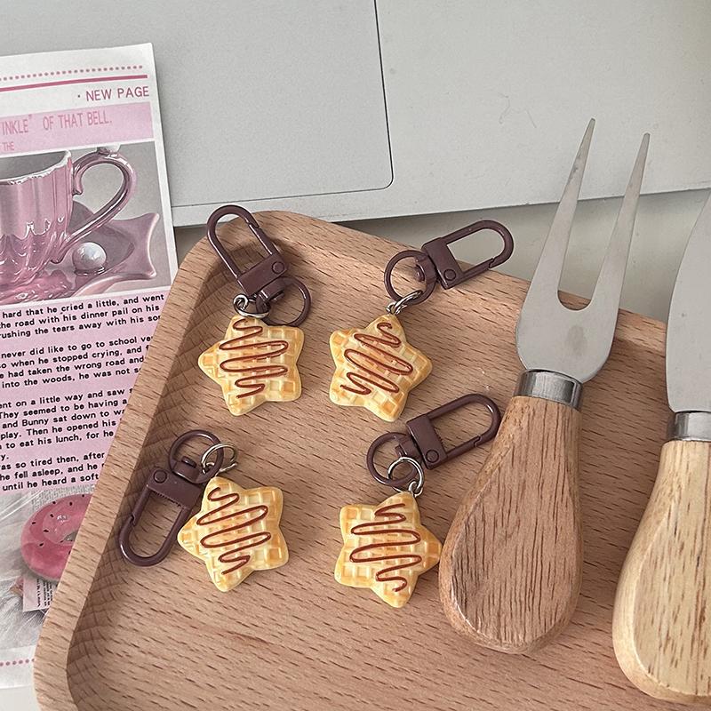 

Милый брелок в виде звезды в виде печенья, мультяшная еда, брелок для школьной сумки, подвеска, украшение для сумки, аксессуары для подарков