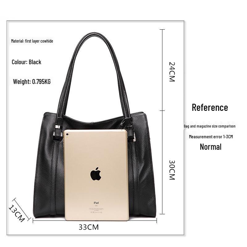 Qian Dian Women's 2025 Fashion Genuine Leather Large Capacity Cowhide Shoulder Crossbody Bag