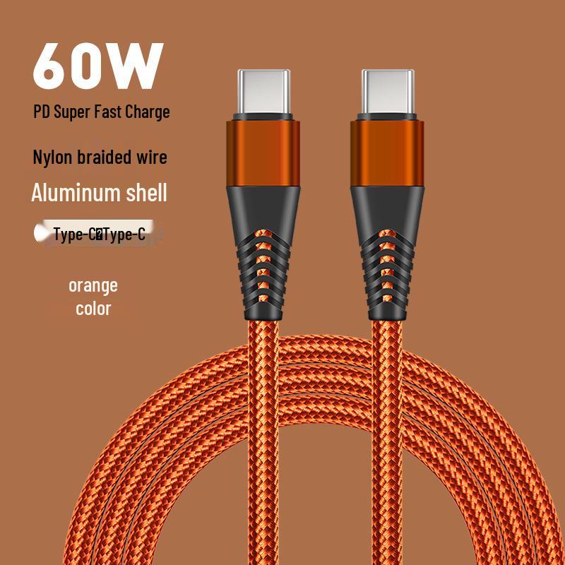 PD60W Geflochtenes C-zu-C Schnellladekabel für Apple/Huawei TYPEC Geräte