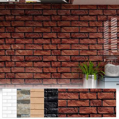 10pcs PVC Home Decoration Wall Sticker Kitchen Brick Tile Sticker Marble Imitation Mosaic Wallpaper Bathroom