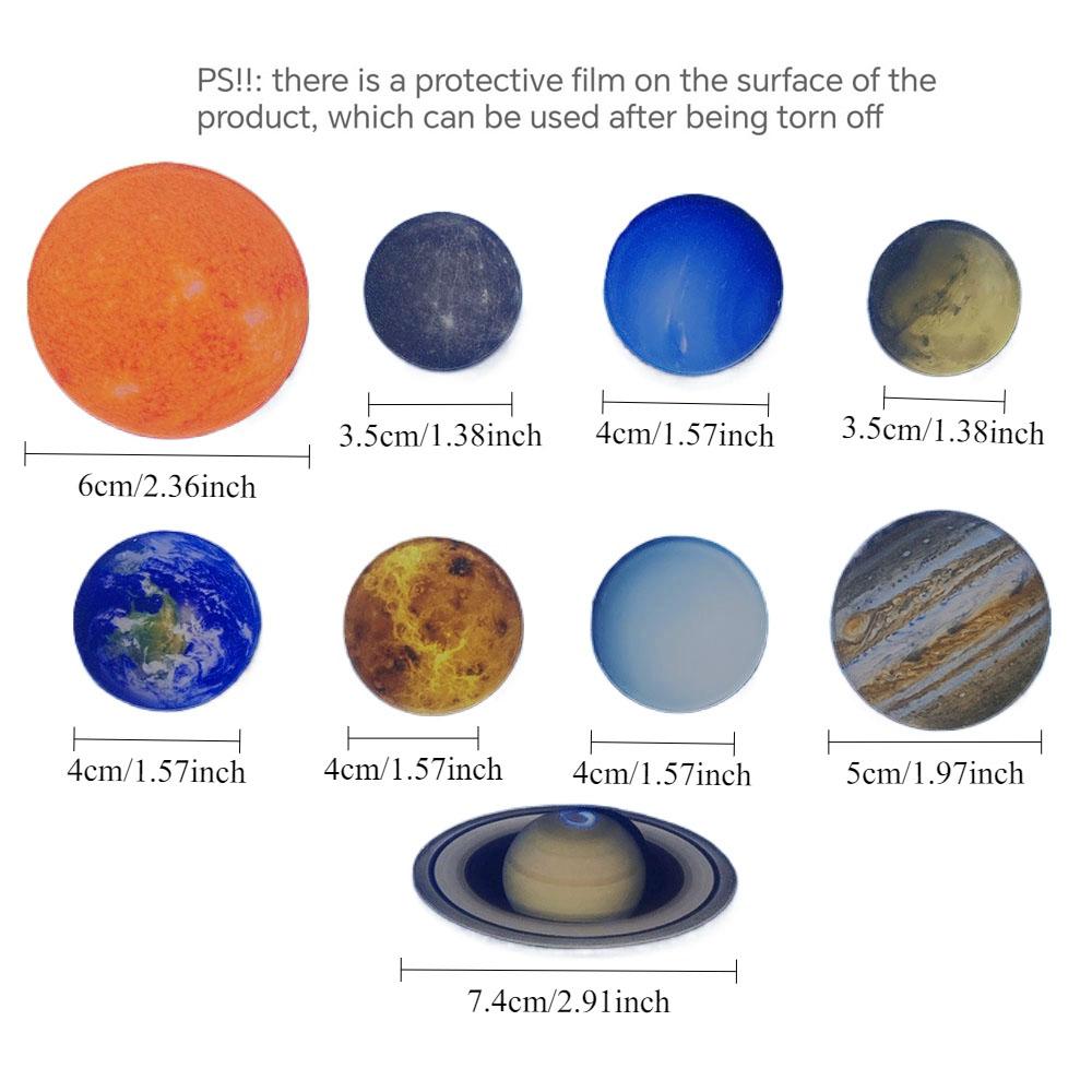 

9 шт. Креативные магниты на холодильник «Планеты Вселенной», Милые астрономические учебные пособия, Магниты на холодильник для записок, Декоративные