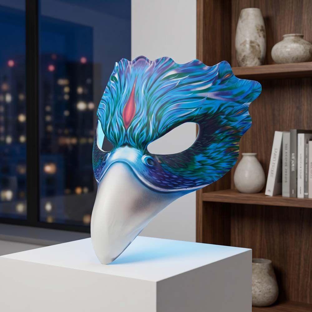 PU-Leder Tier-Cosplay-Maske mit elastischem Gürtel Leder Vogel Adler Maske Bühnenaufführungs-Requisiten