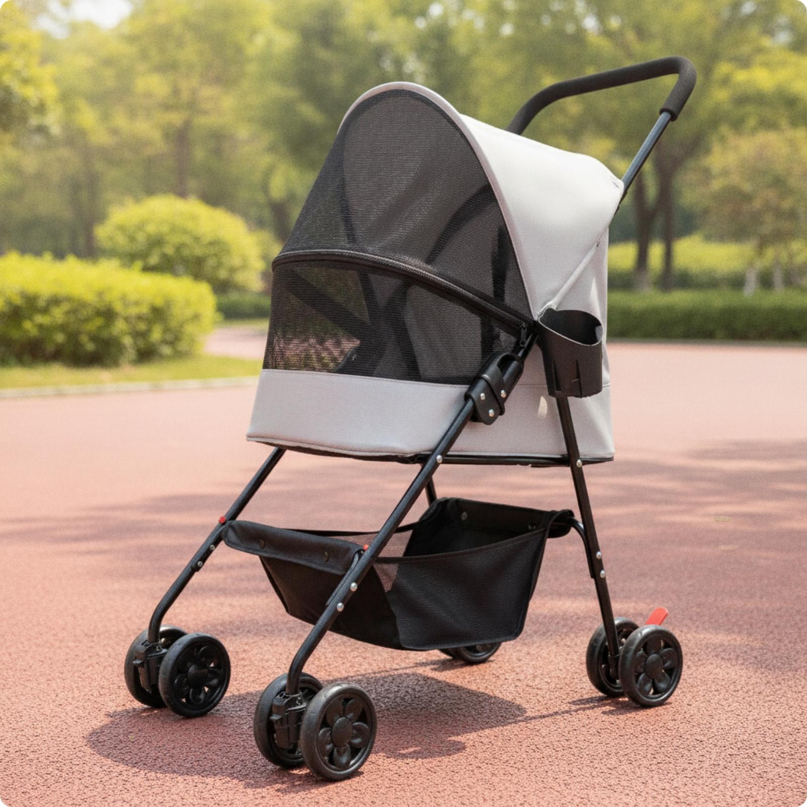 Pet Stroller with Cup Holder Foldable