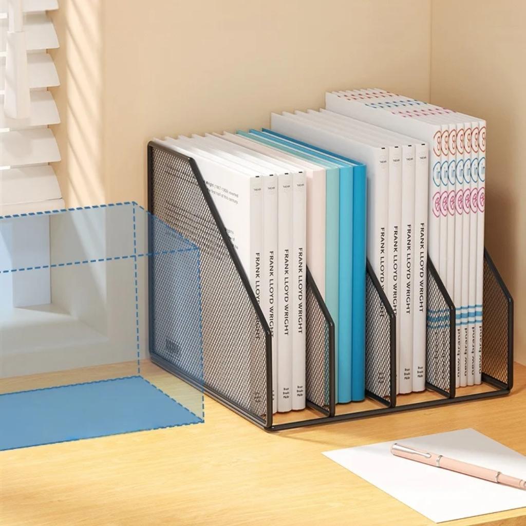 Metal File Rack Office Desk Shelf Standing Desktop File Folder File Box File Storage Box Data Rack Stationery Organizer File
