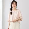Women's 19 Momme Silk Jacquard Round Neck T-shirt