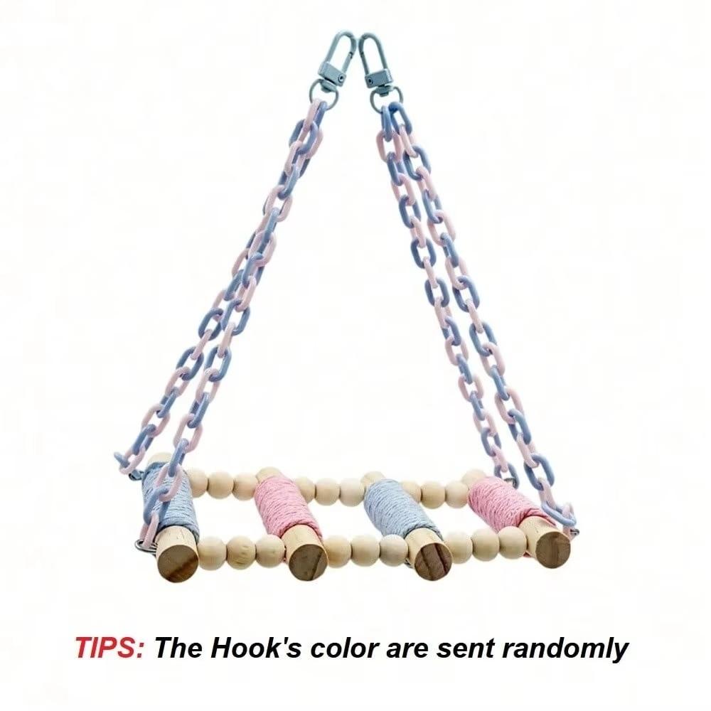 Cotton Rope Parrot Rope Ladder Wooden Construction Bird Cage Ladder for Cockatiels